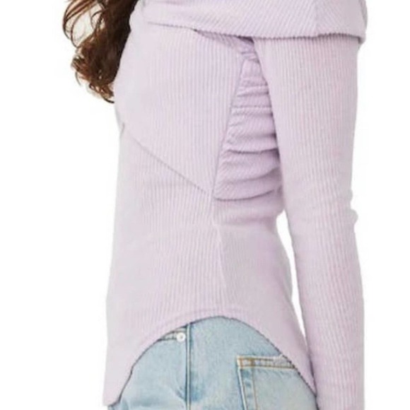 Free People Marley Off the Shoulder Long-Sleeve Rib Top NWT‎ - Picture 5 of 10